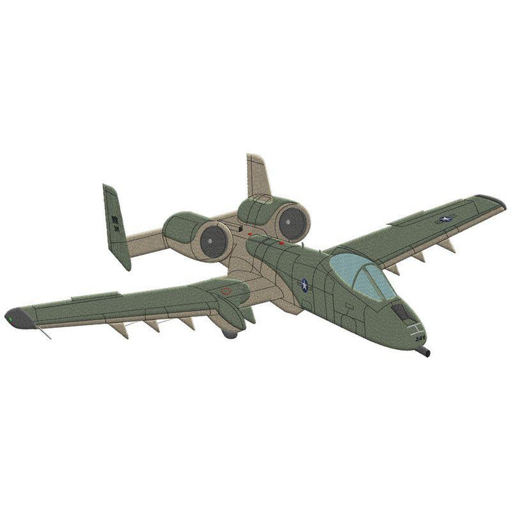 motif de broderie avion A 10 Warthog camouflé par BGC Aéro
