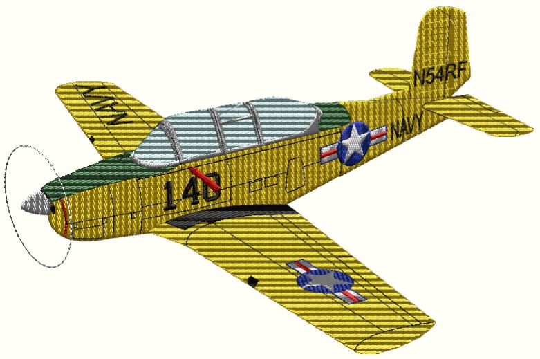 motif de broderie avion A 45 Mentor par BGC Aéro