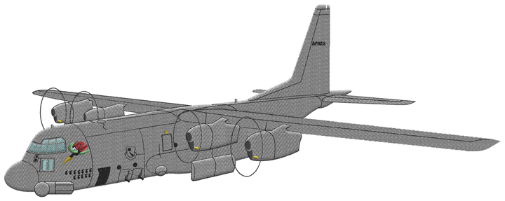 Motif de broderie avion AC130 Gunship par BGC Aéro