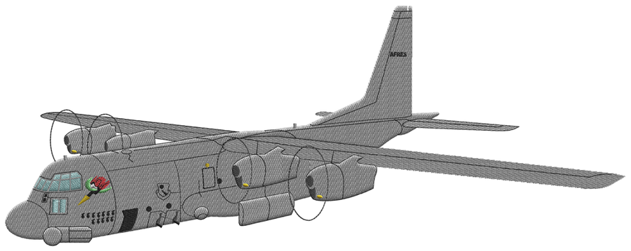 Motif de broderie avion AC130 Gunship par BGC Aéro
