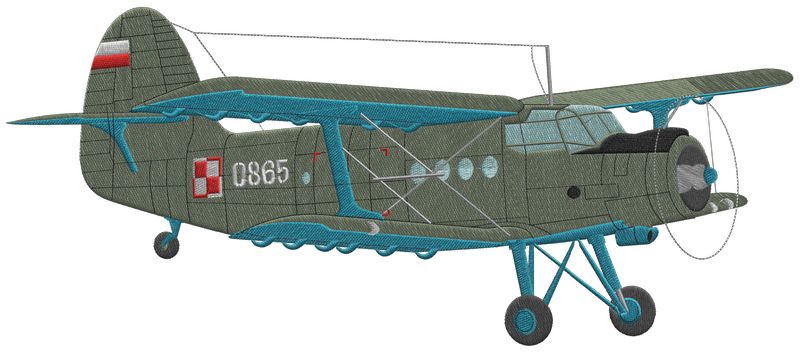 Motif de broderie avion Antonov AN2 par BGC Aéro