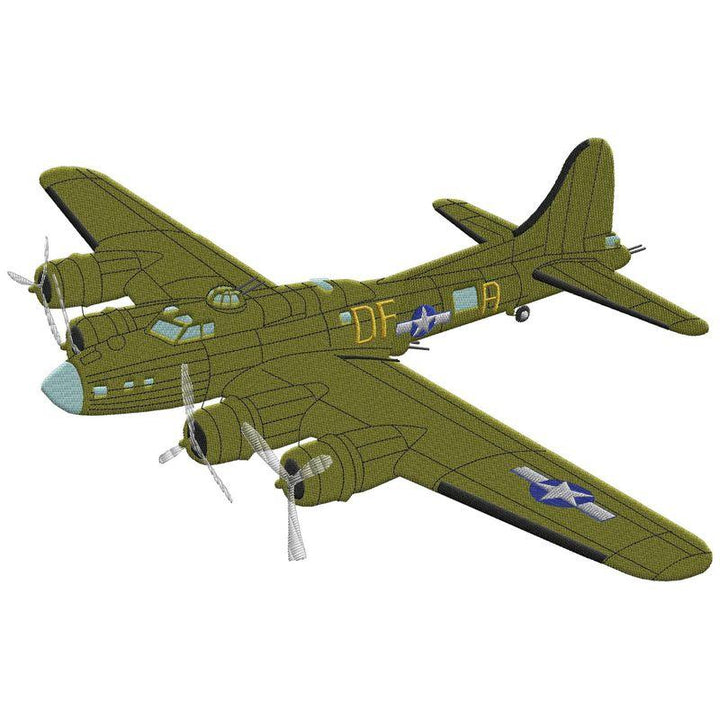 motif de broderie avion B17 par BGC Aéro