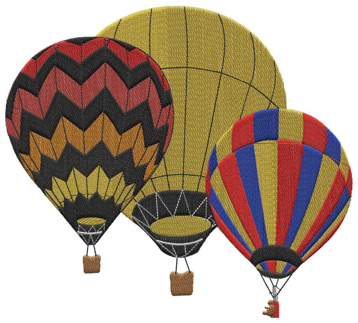 motif de broderie ballons multicolores par BGC Aéro